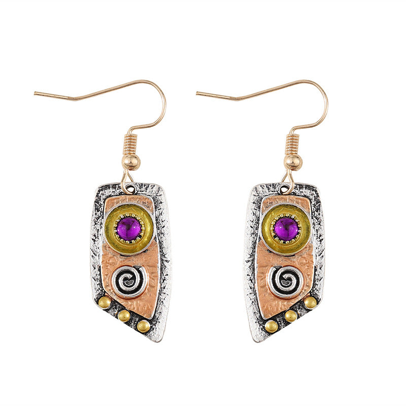 Wholesale  Retro Leather Pattern Earrings