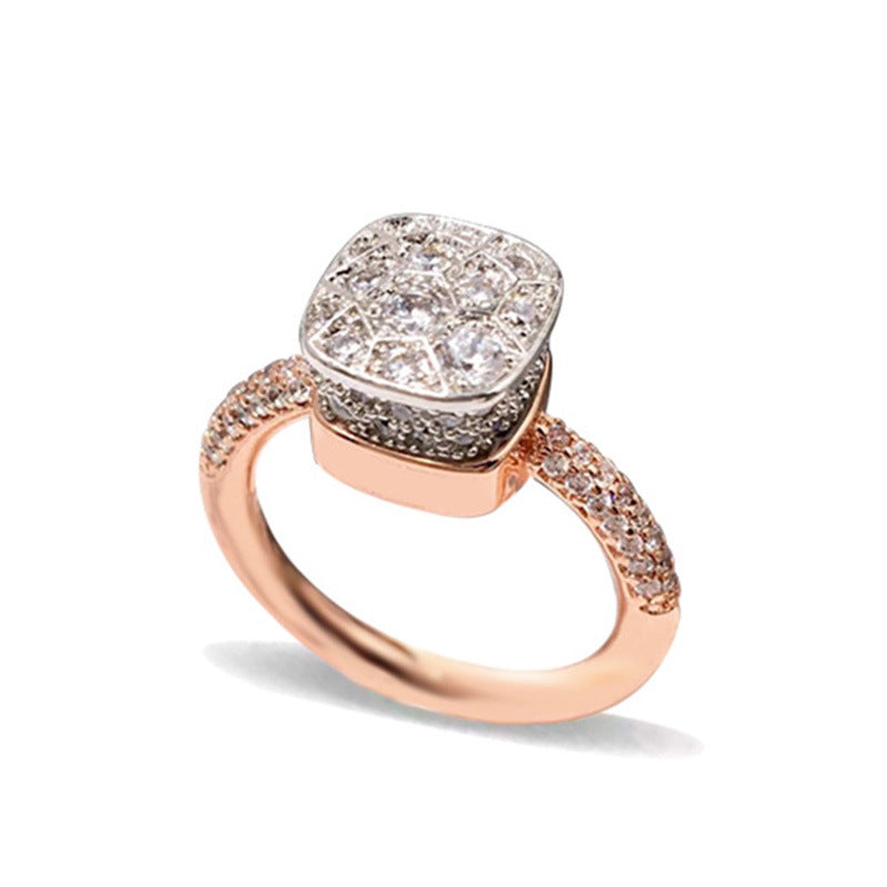 Wholesale Micro-Inlaid Zircon Single Rings Honeycomb Candy Color Diamond Emerald Ring ACC-RS-LiBo001