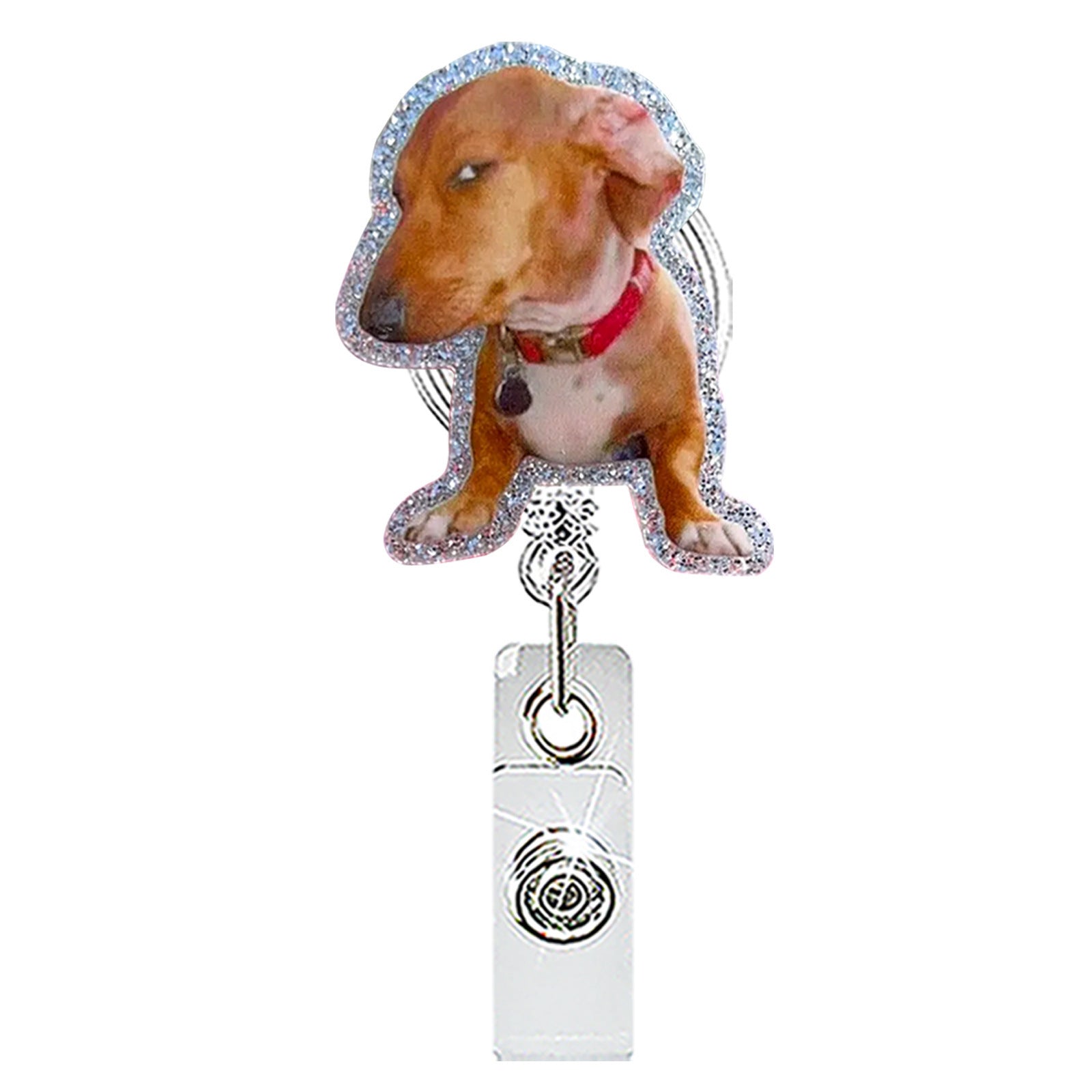 Wholesale Trendy Acrylic Animal Dog Cat Retractable Badge Reel ABS Material for ID Card Keychain Accessory