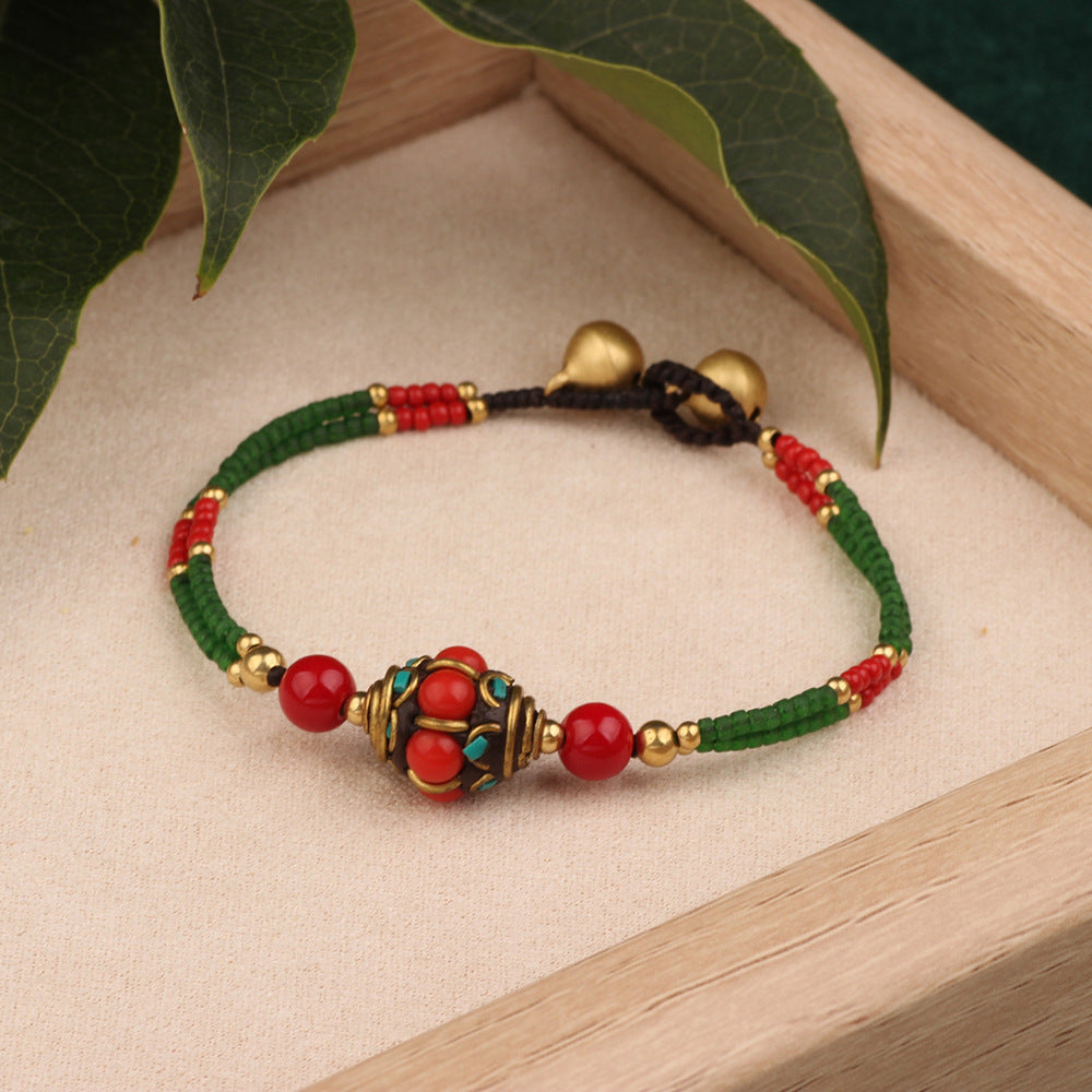 Wholesale Ethnic Retro Tibetan Hand-woven Turquoise Bracelet