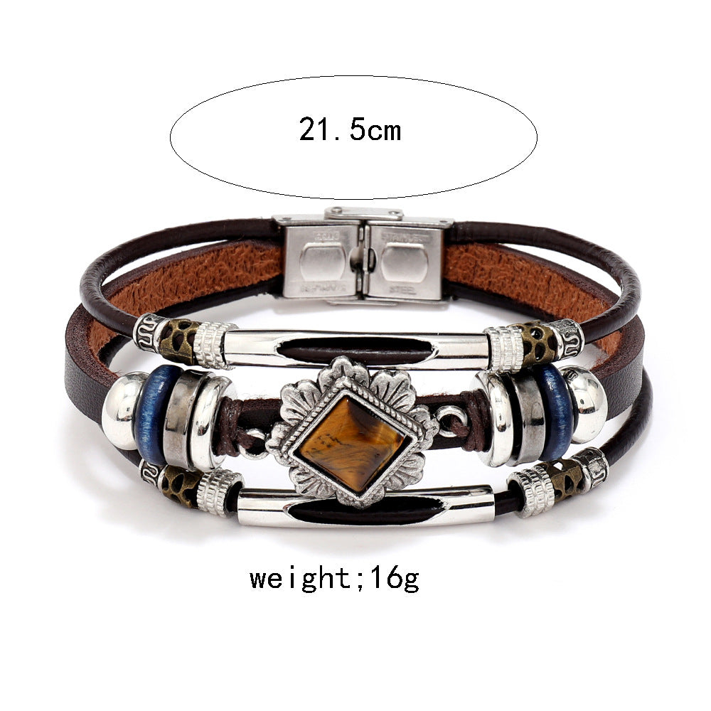 Wholesale Leather vintage multi-layer bracelet