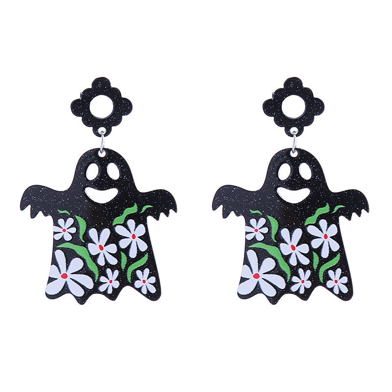 Wholesale  Acrylic  Earrings Pumpkin Skull Ghost Halloween Earrings
