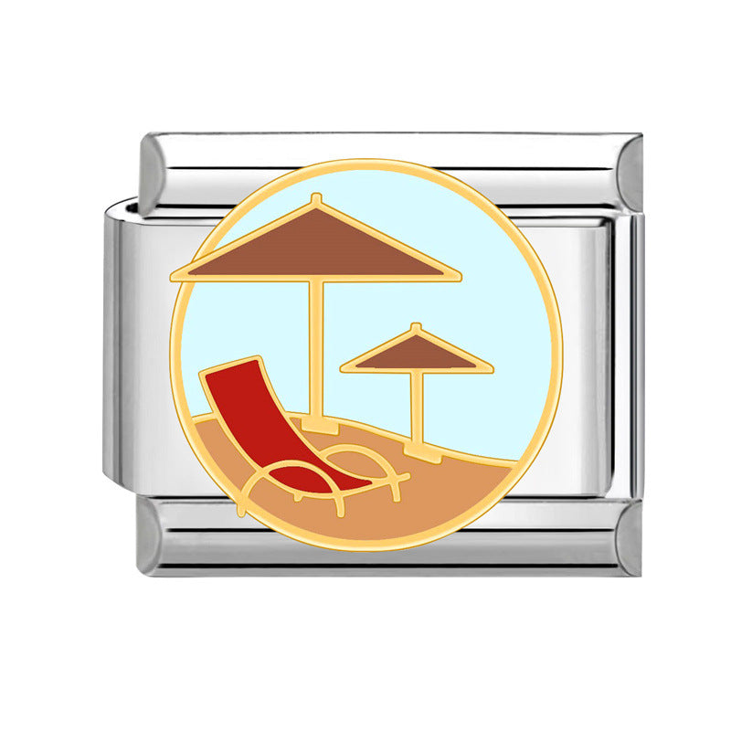 Wholesale Italian Charm Bracelet 9mm DIY Splicing Creative Pattern Stainless Steel Composable Bracelet