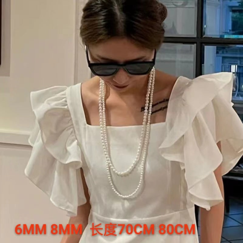 Wholesale Multi-layer Glass Pearl Long Necklace