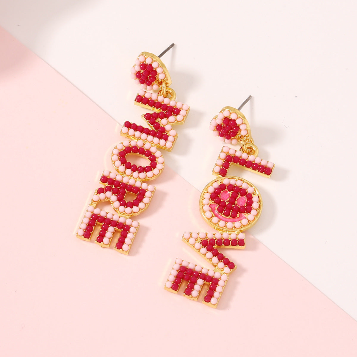 Wholesale Valentine's Day LOVE Rice Bead Earrings