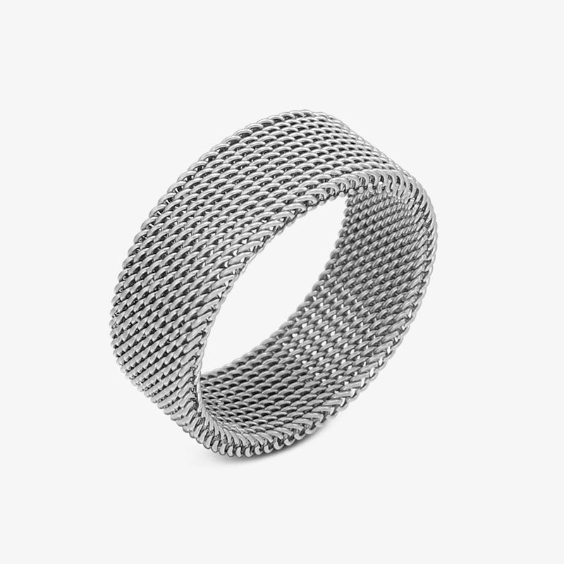 Wholesale Woven Mesh Stainless Steel Rings ACC-RS-BanLan008