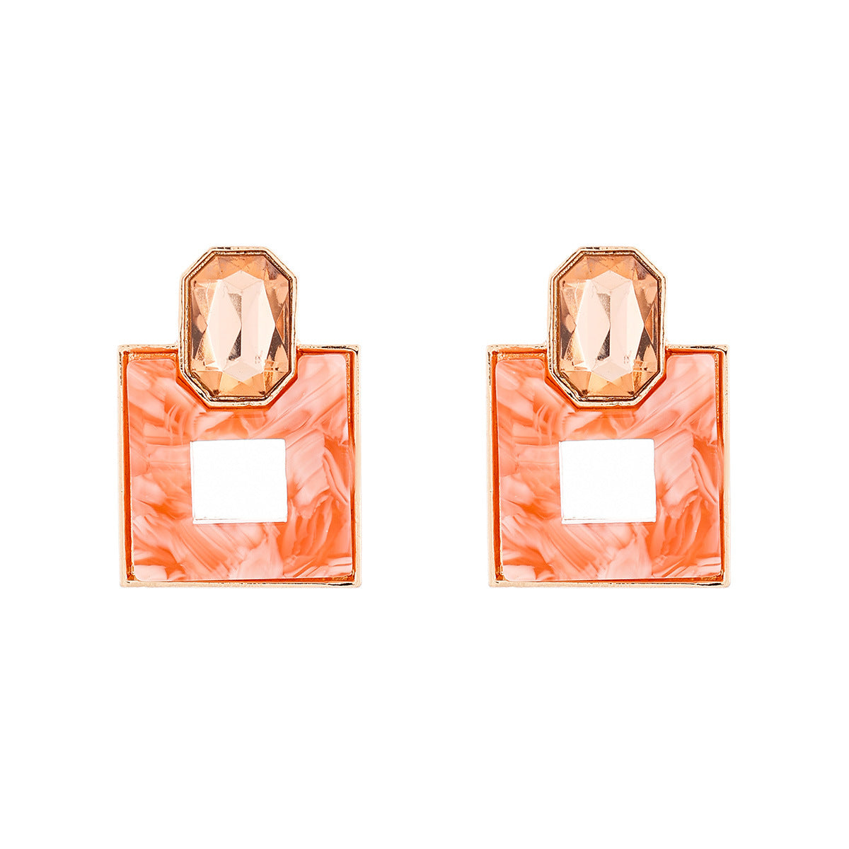Wholesale Chic Pink Flower Drop Earrings Electroplated Fashion Accessory for Women Gift Boutique Resale