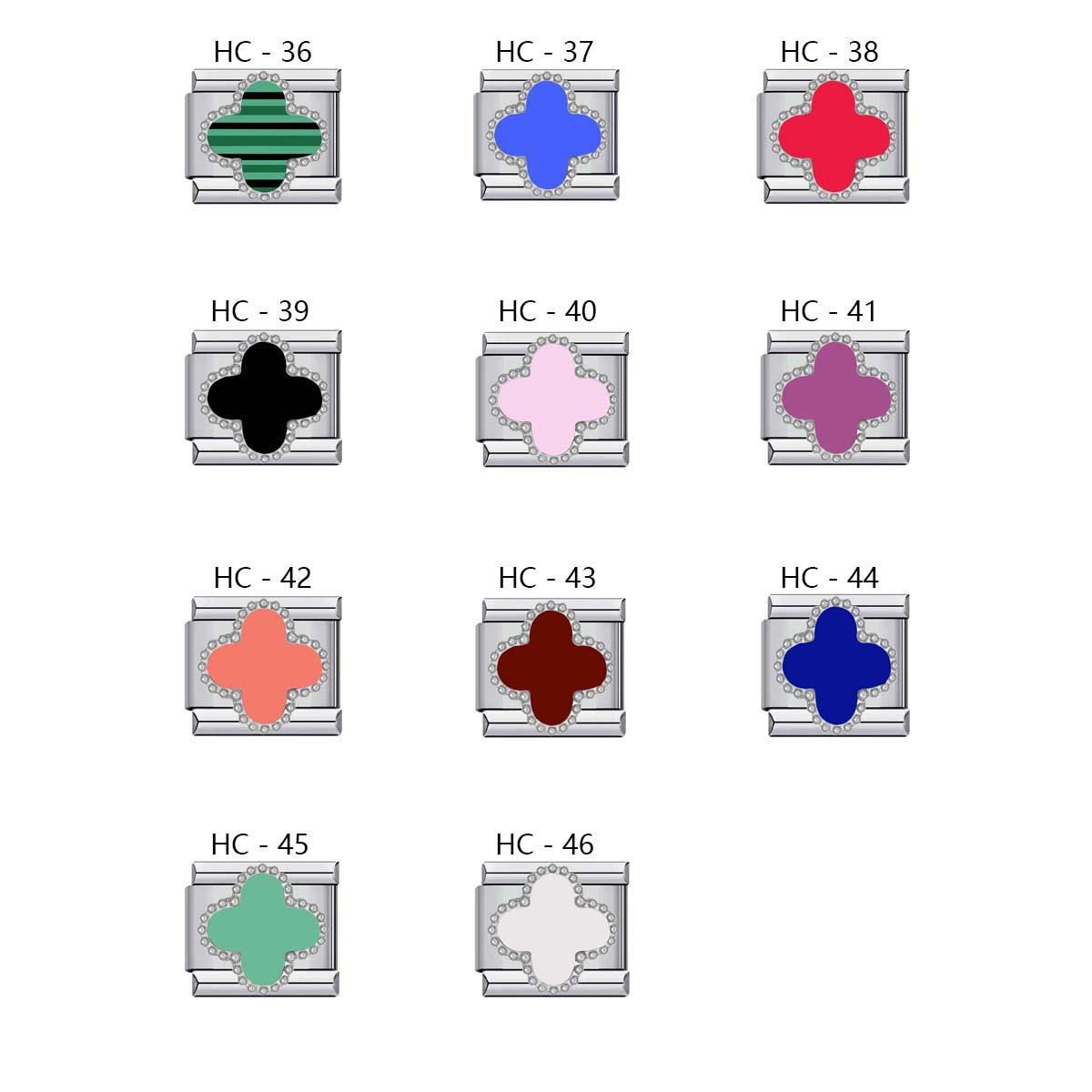 Wholesale Italian Charm Four-leaf Clover Titanium Steel  Matching ing DIY Charms