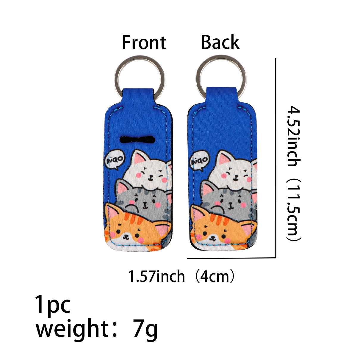 Wholesale 6pcs Cute Cat Lipstick Set Keychain
