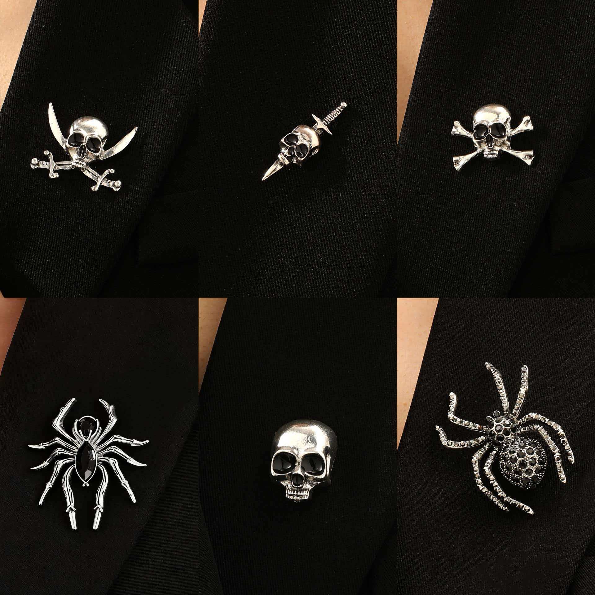 Wholesale Zinc Alloy Electroplated Skull Brooch  Unisex Gift for Resale