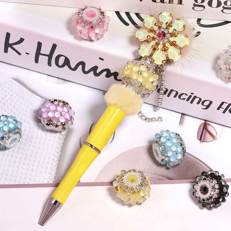 Wholesale 10pcs Diamond Five-petal Flower Rhinestone Chain Diamond Ball Beads Diy Jewelry Accessories ACC-BDS-BLG039