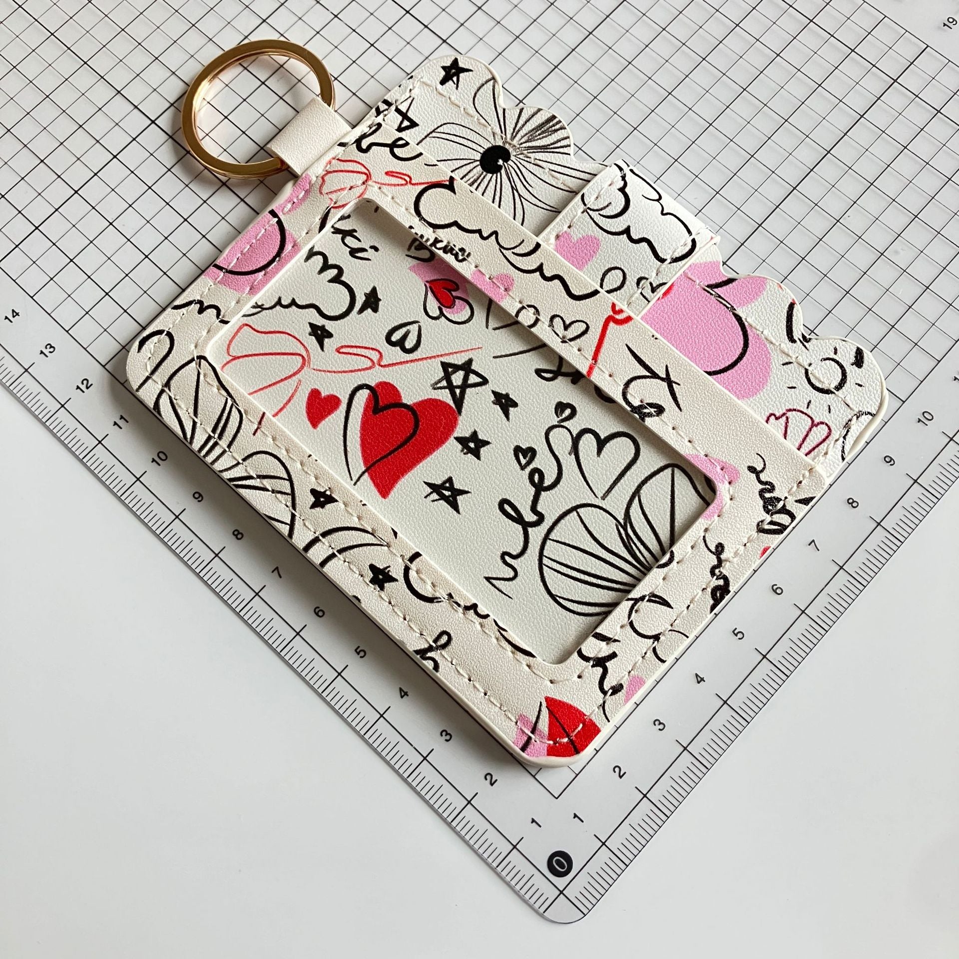 Wholesale Women PU Leather Card Holder Wallet With Mint Green Striped Print For Everyday Use Fashion Accessory