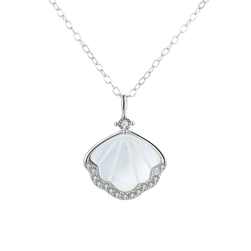 Wholesale S925 sterling silver fan pendant fashion necklaces