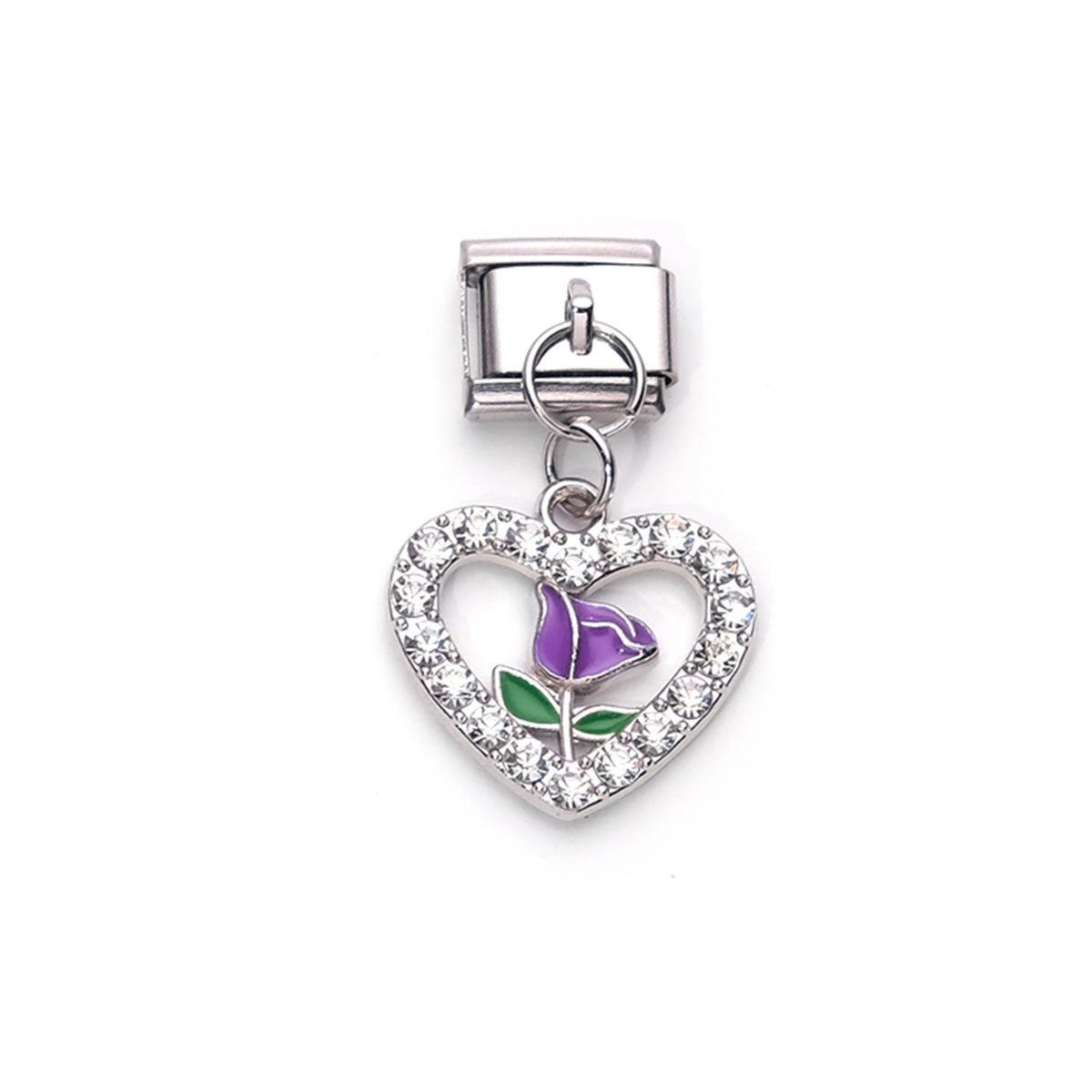 Wholesale 10pcs Italian Charm Bracelet 9mm DIY Splicing Heart Butterfly Pendant Stainless Steel Composable Bracelet