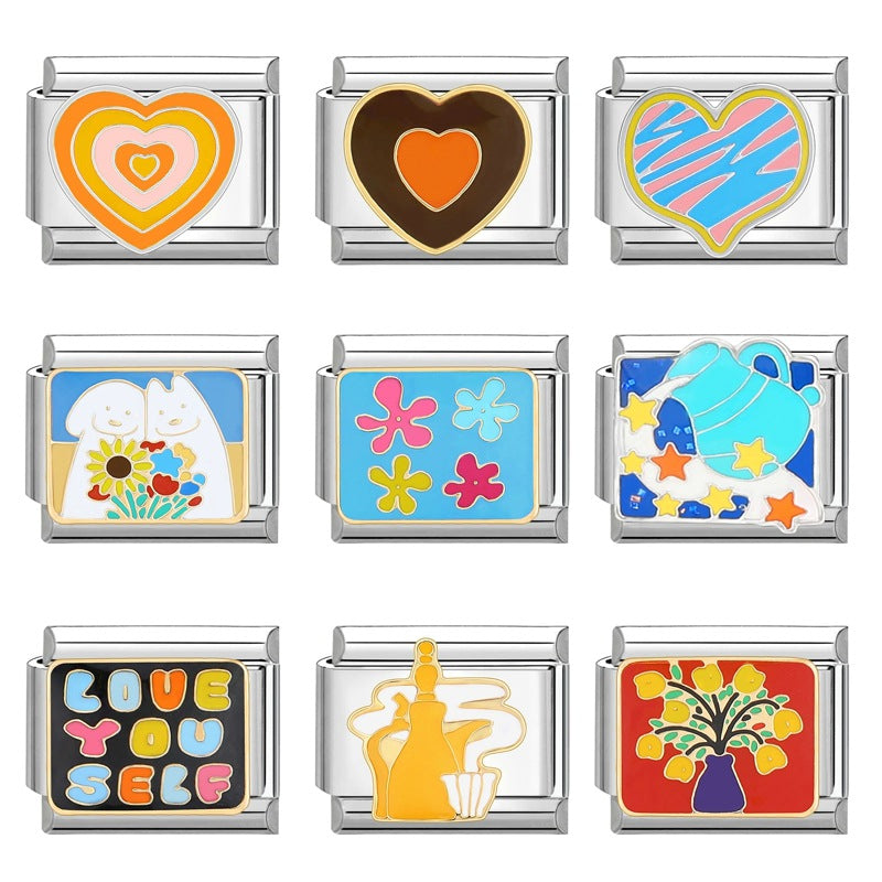 Wholesale  Italian Charm Bracelet 9mm DIY Splicing Removable Stainless Steel Composable Bracelet