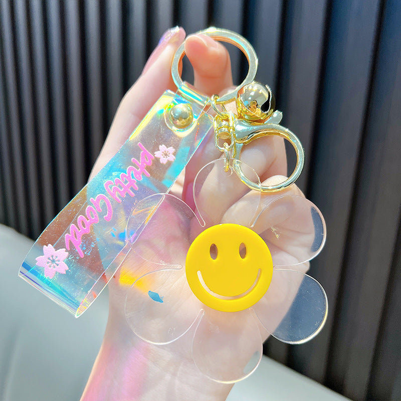 Wholesale Creative Colorful Smiley Face Acrylic Keychains ACC-KC-WoAn015