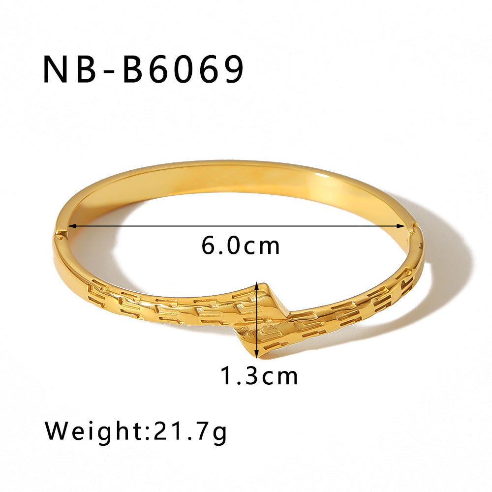 Bracelet de zircon incrusté en acier inoxydable en gros