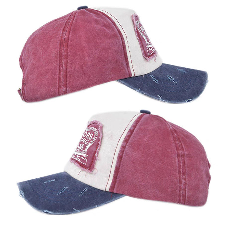 Wholesale Retro Large Head Hat Circumference Baseball Cap Soft Top Letter Patch Cap ACC-HT-RunXie001