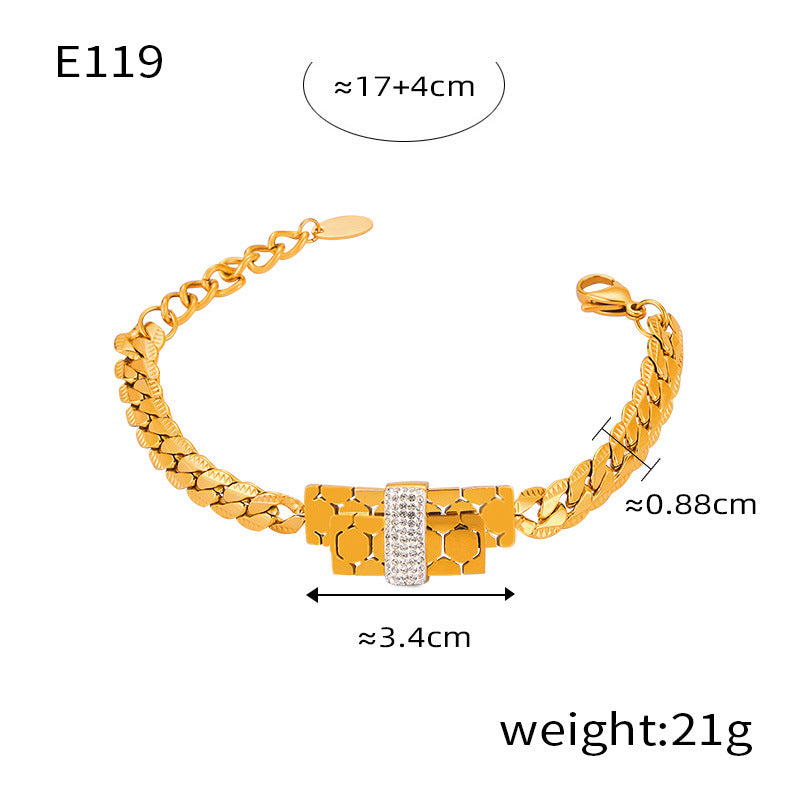 Wholesale Y Letter Set with Zircon Pendant Necklace Titanium Steel Plated 18k Clavicle Chain Choker Necklace ACC-NE-OMK003
