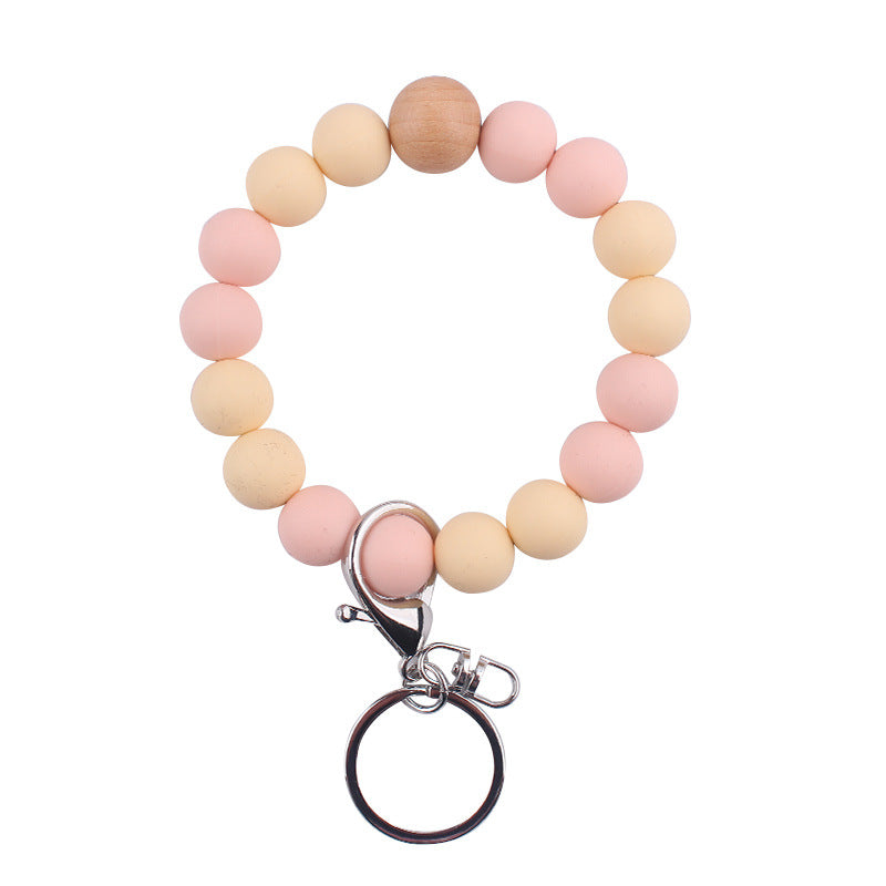 Wholesale Solid Color Silicone Beaded Wrist Keychain ACC-KC-GuangTian062