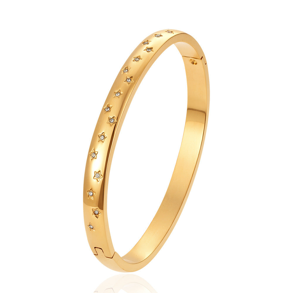 Wholesale Stainless Steel Diamond Bracelet Round Clasp