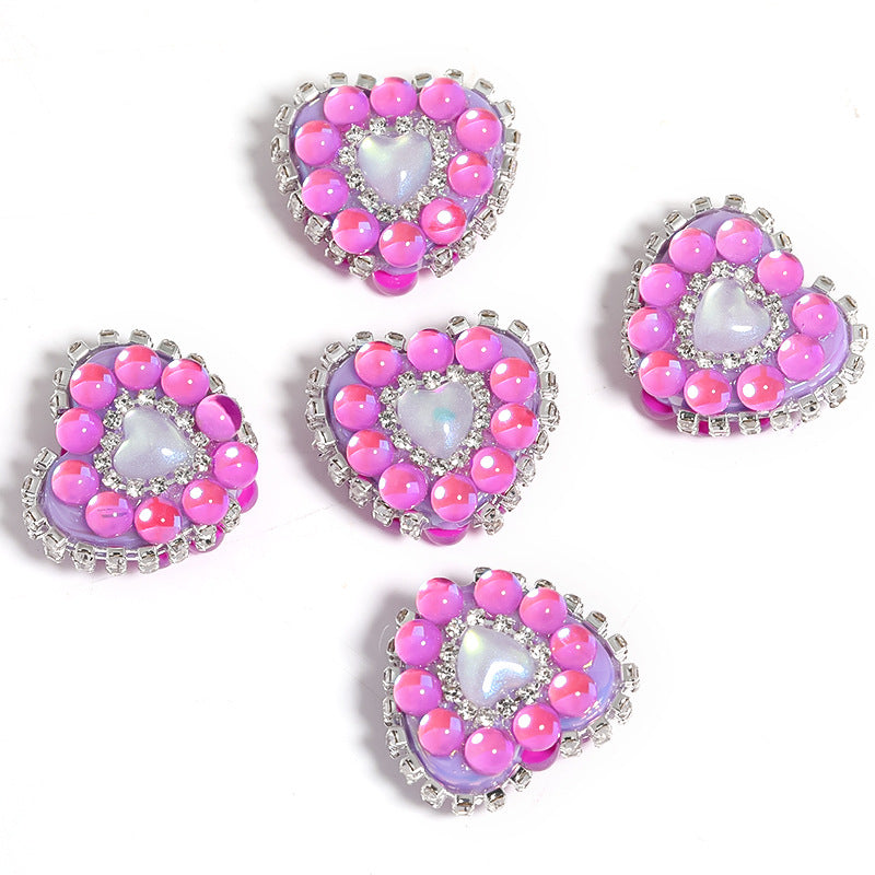 Wholesale of 5pcs Aurora Mermaid Love Beads Acrylic Water Diamond Beads ACC-BDS-BLG015
