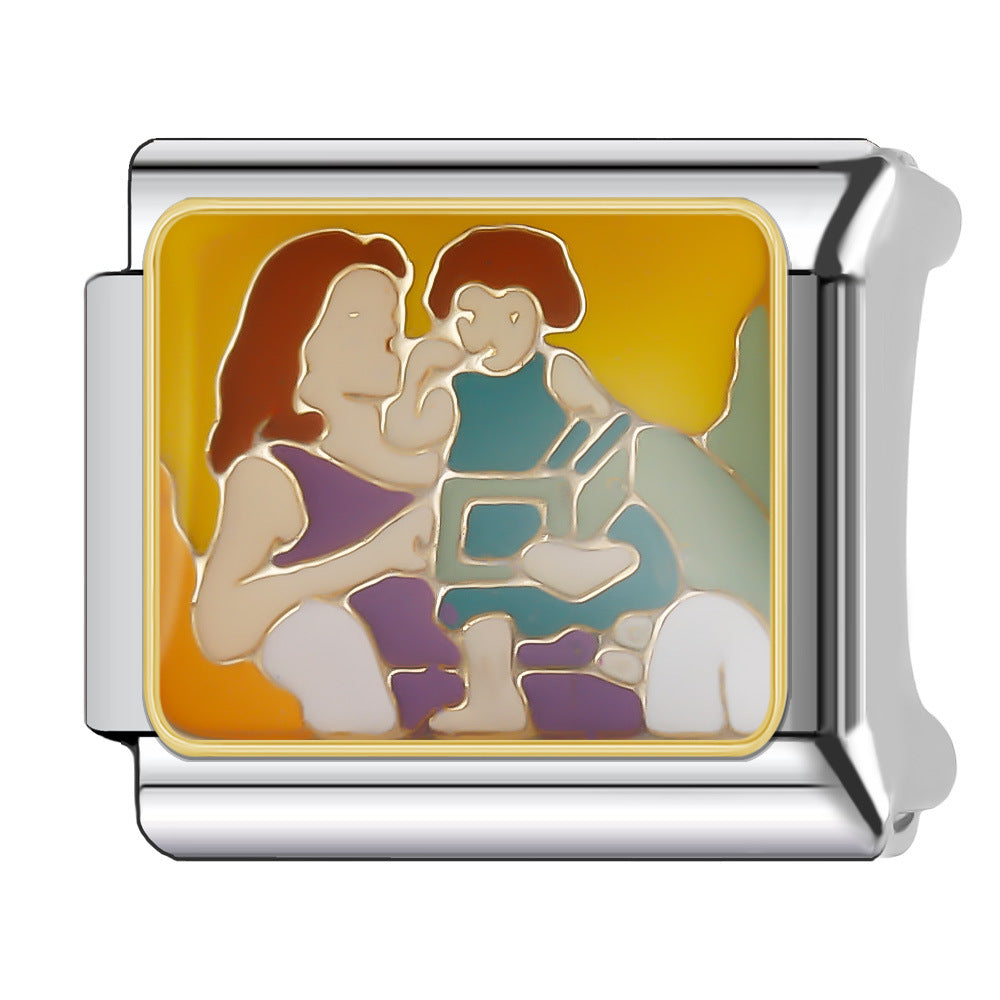 Wholesale Italian Charm Bracelet 9mm DIY Splicing Stainless Steel Holiday Tourism Landmark Composable Bracelet