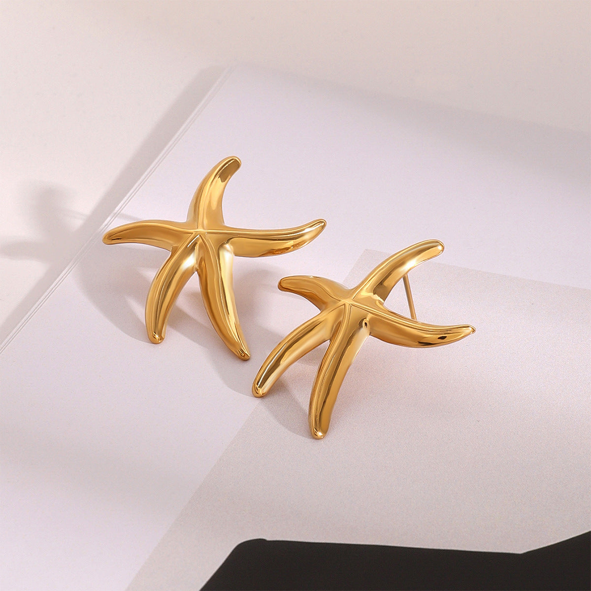 Wholesale Stainless Steel Starfish Earrings Ocean Gold Earrings