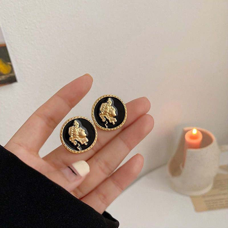 Wholesale Black Vintage Flower Butterfly Silver Needle Earrings ACCVIP-ES-KJ002