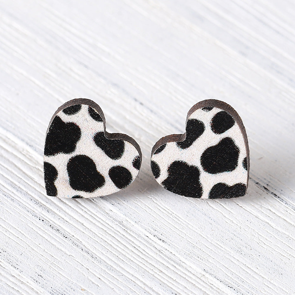 Wholesale western cowboy jewelry dairy love heart earrings