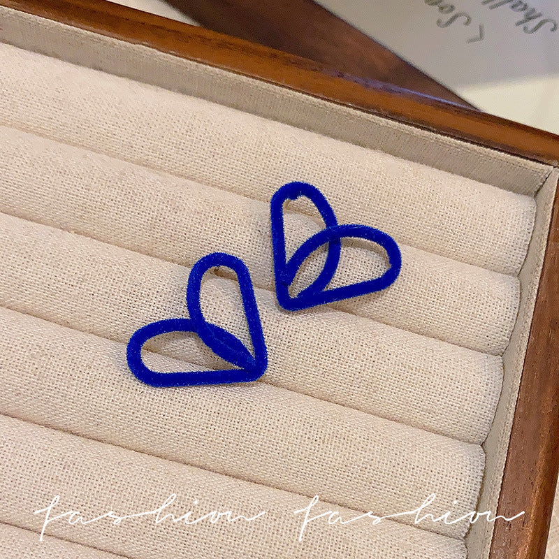 Wholesale 925 silver needle flocking plush earrings literary exaggerated earrings