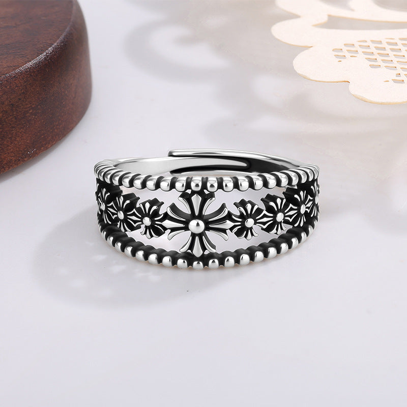 Wholesale Vintage Cross Ring - Adjustable Punk Style Copper Ring,  Fashion Jewelry Accessory for Resale &  Gift