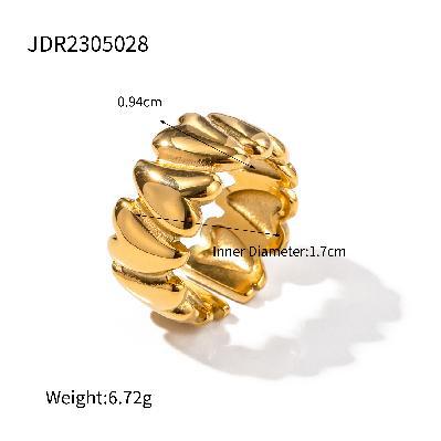 Wholesale Stainless Steel Electroplated Retro Heart Ring - Trendy Everyday Wear Gift for Women