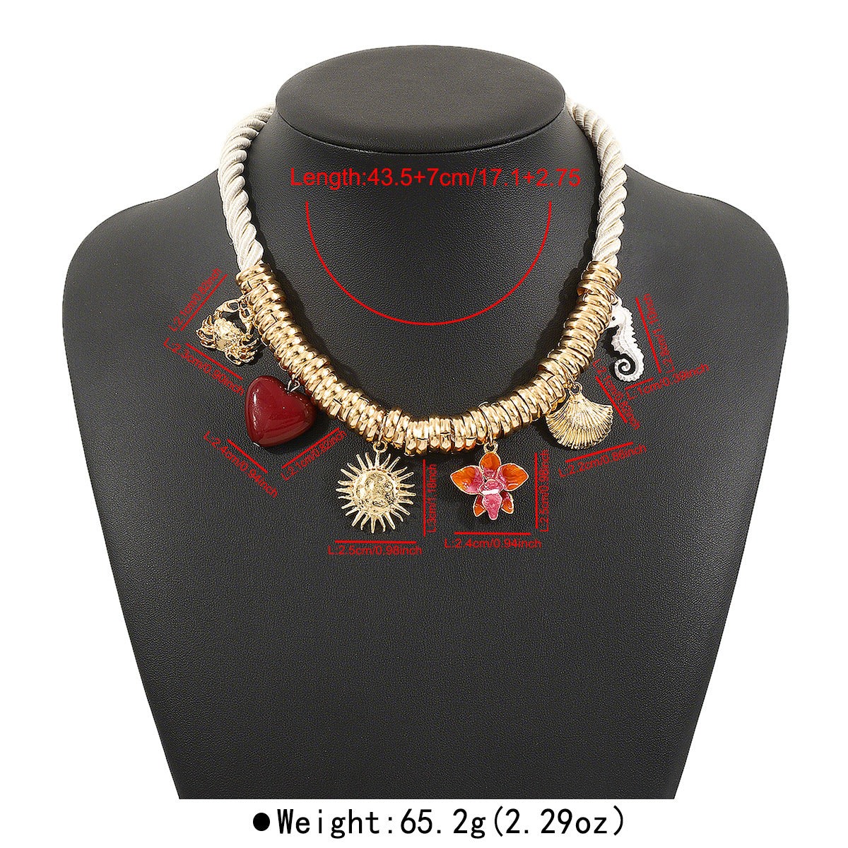 Wholesale Love Flower Shell Seahorse Pendant Necklace