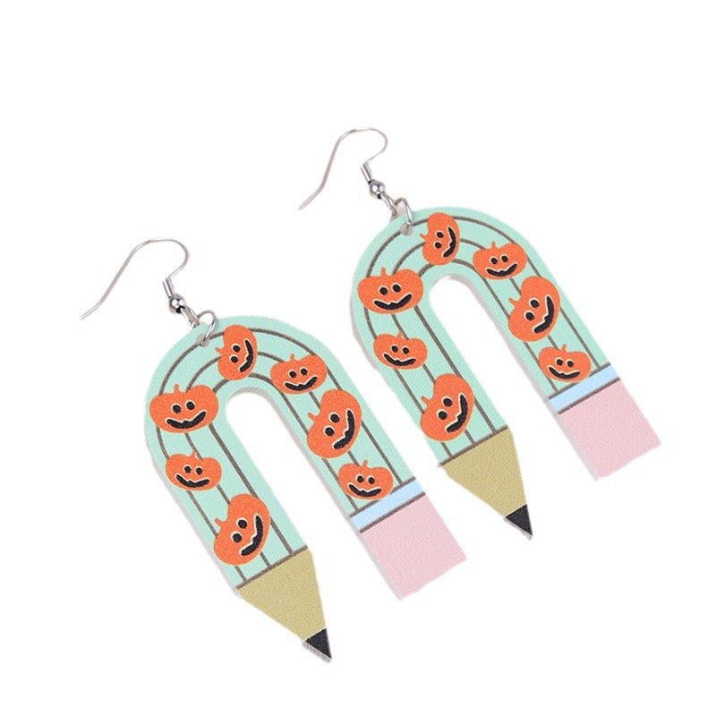 Wholesale  Ghost U-Shaped Pencil Acrylic Earrings