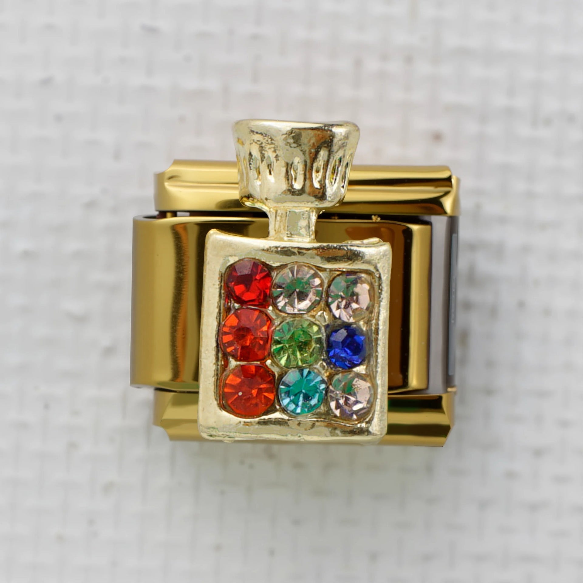 Wholesale 5pcs Italian Charm Bracelet 9mm DIY Splicing Perfume Bottle Bear Stainless Steel Composable Bracelet