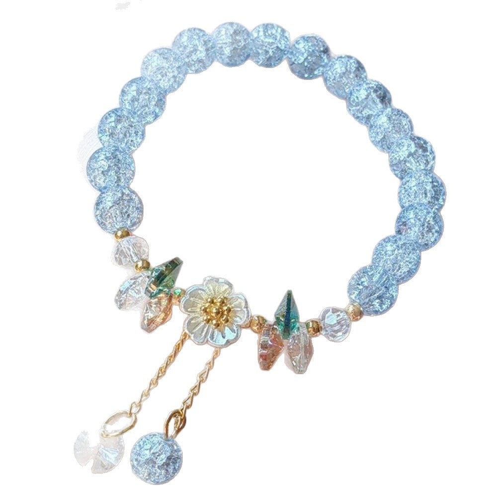 Wholesale 6 Piece Glass Crystal Beaded Bracelet Set Floral Design Women Everyday Wear Jewelry Accessory
