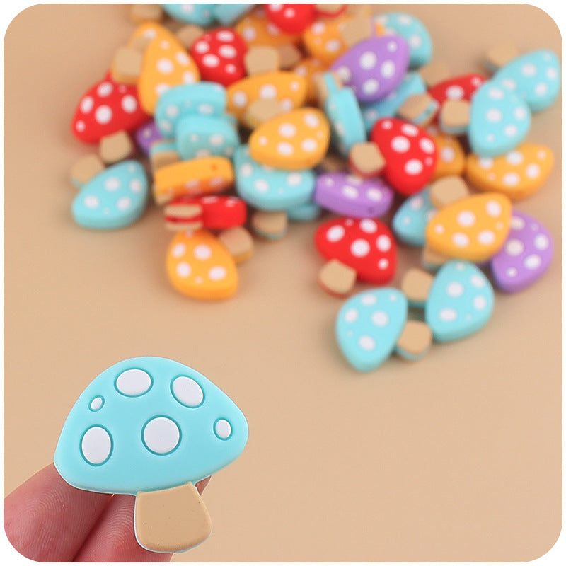 Wholesale DIY Cartoon Silicone Mushroom Focal Beads