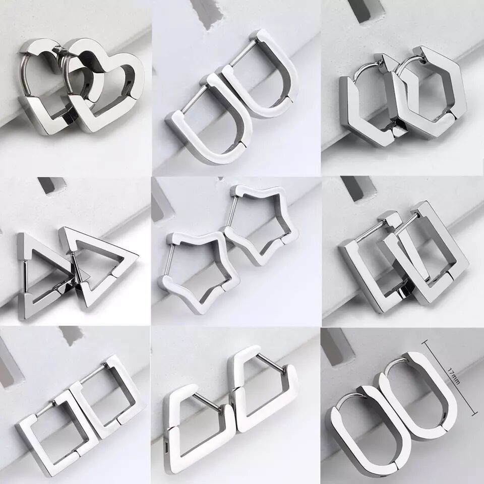 Wholesale Trendy Stainless Steel Geometric Ear Cuffs Unisex Electroplated Steel Tone Jewelry Accessory