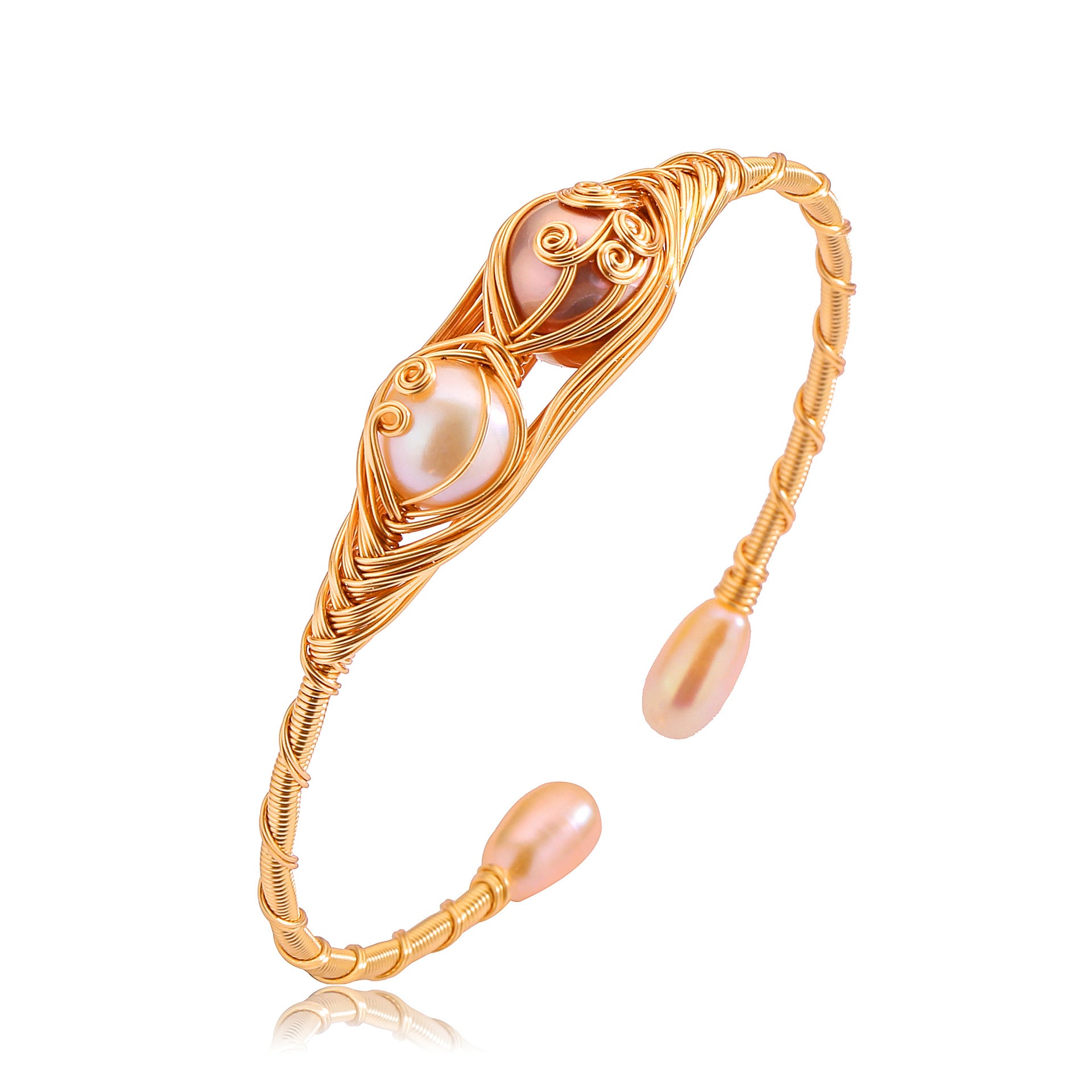 Wholesale Copper Plated Real Gold Pearl Bracelet