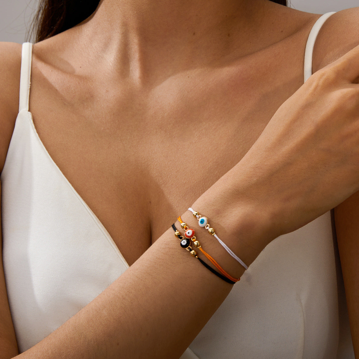 Wholesale Devil Eye Bracelet Boho Hand Woven Eye Wax Rope Adjustable Bracelet Bohemian ACC-BT-Bayue005