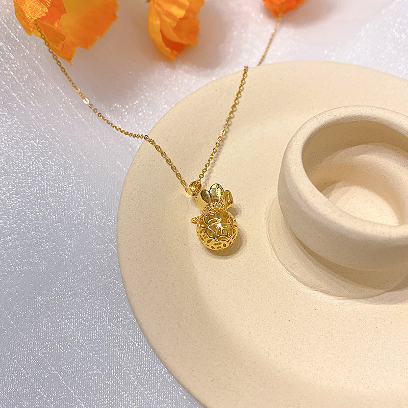 Wholesale Electroplated Titanium Steel Necklace Micro-embedded Clavicle Chain Choker Necklace ACC-NE-Xiyue003