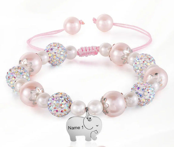 Wholesale  Pearl Woven  Alloy Love Unicorn Bracelet