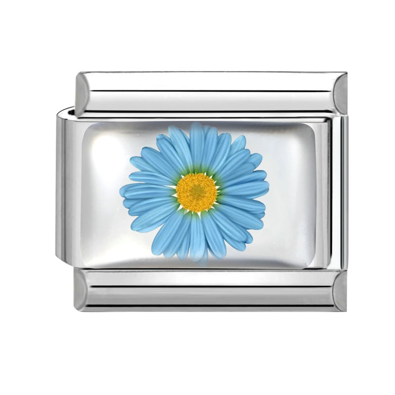 Wholesale 9mm Italian Charm Starter Bracelets DIY Flower Series Stainless Steel Composable Bracelet