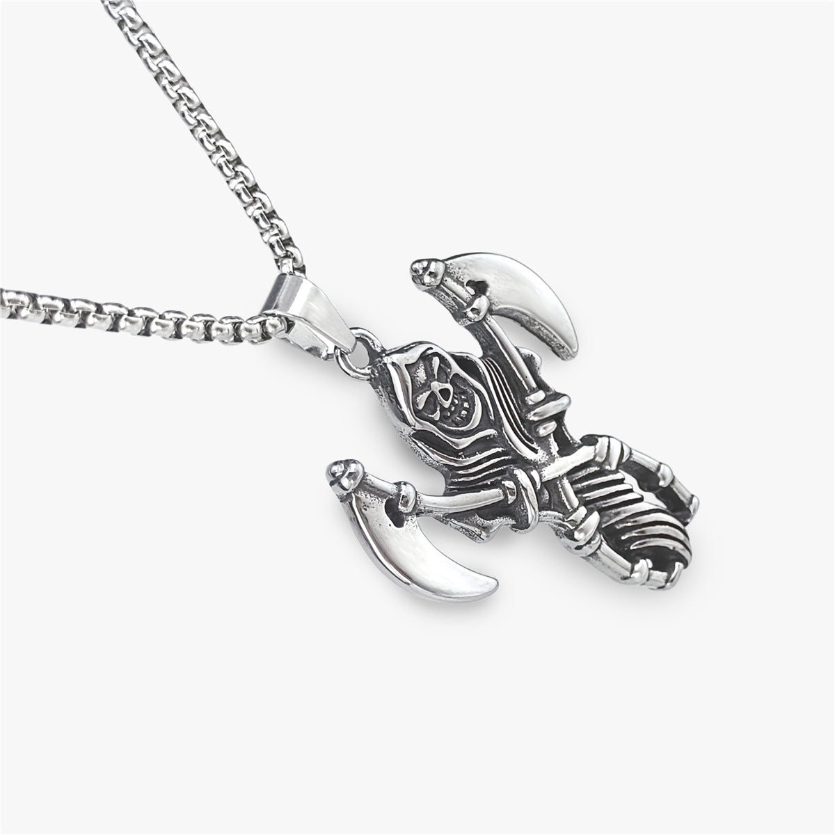 Wholesale Halloween Stainless Steel Skull Sickle Pendant Titanium Steel Boys Necklace ACC-NE-Ruig005
