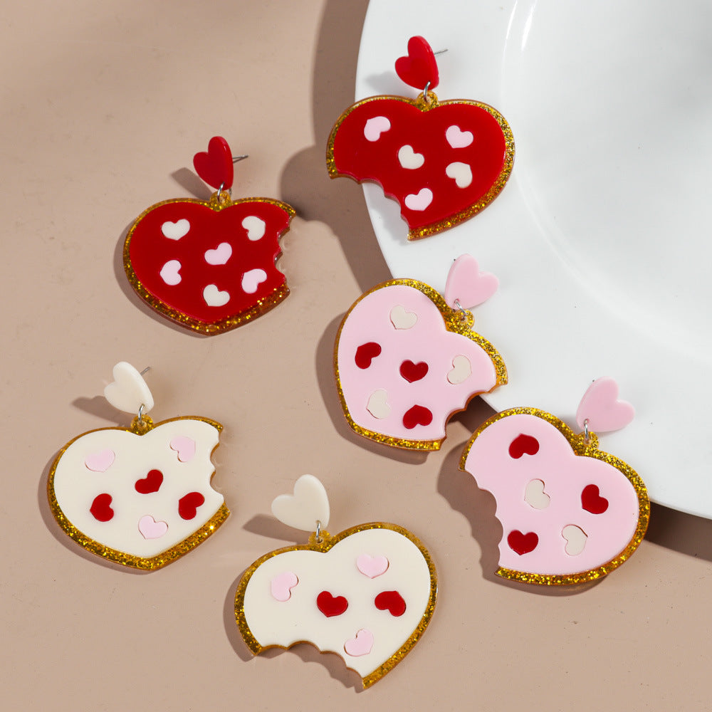 Wholesale  Valentine's Day Heart Cake Love Earrings