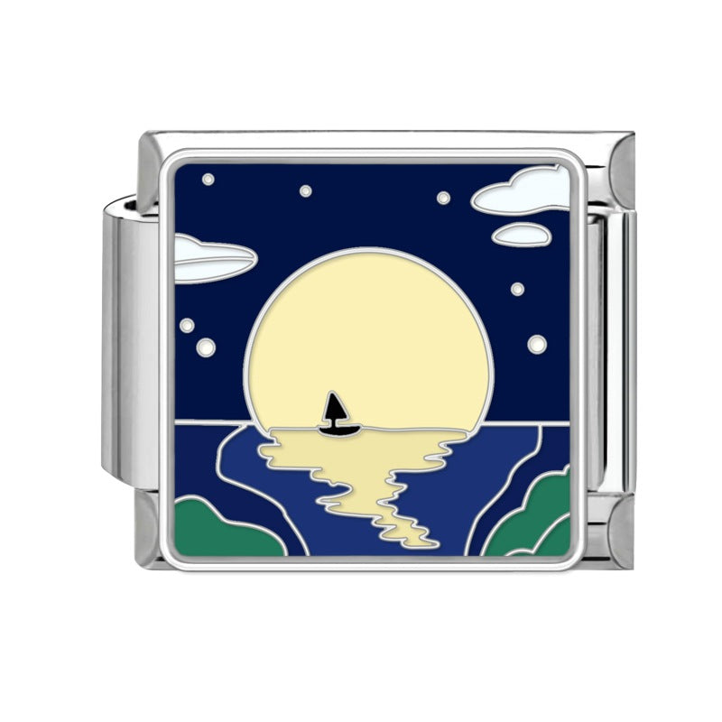 Wholesale 9mm Italian Charm Starter Bracelets DIY square Single Section Creative Stainless Steel Composable Bracelet