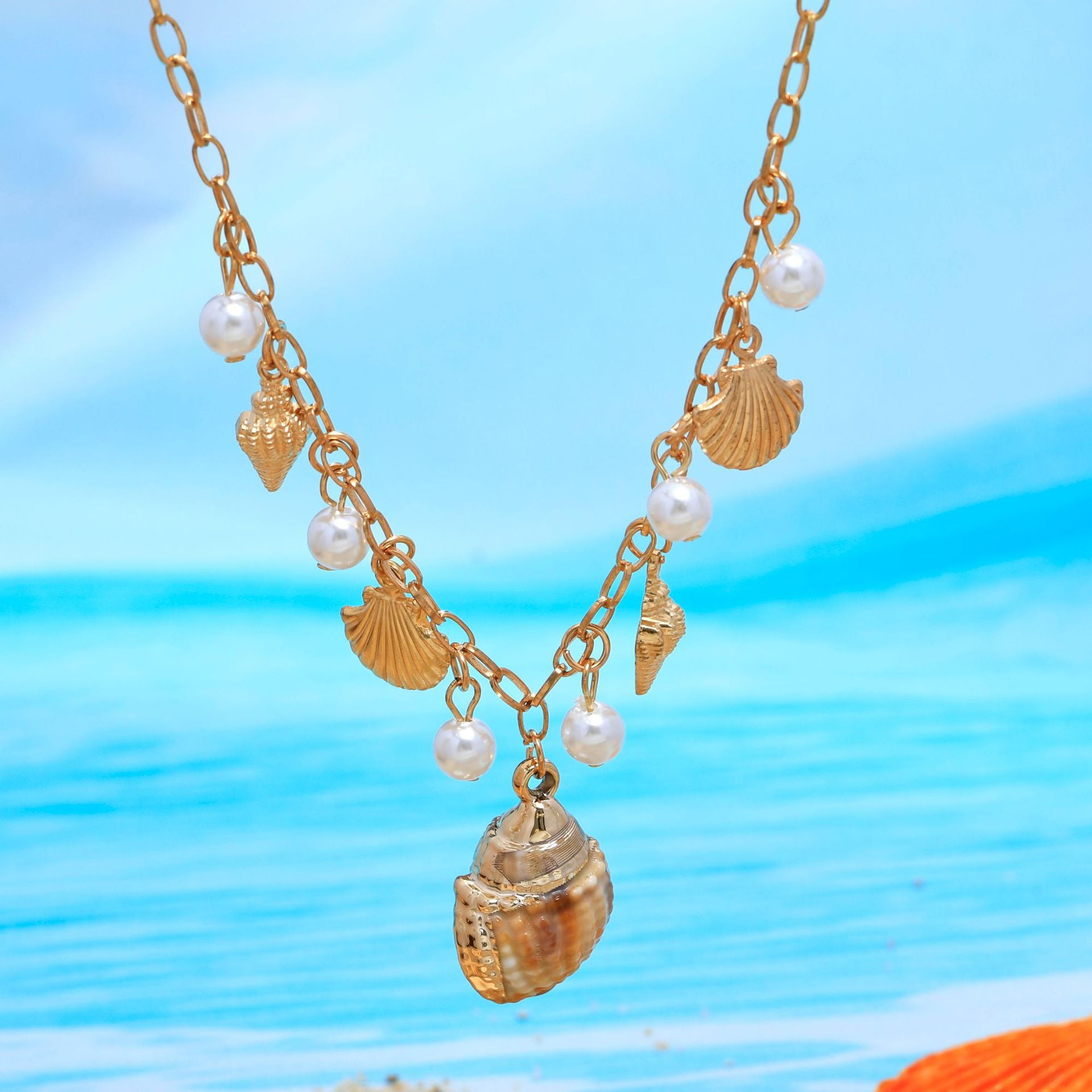 Wholesale Ocean Style Pearl Tassel Necklace