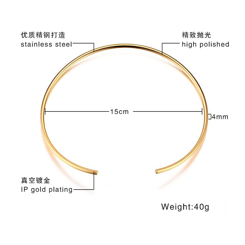 Wholesale Stainless Steel Collar Bone Chain 18K Gold Balls Choker Necklace ACC-NE-HuaLanXin001