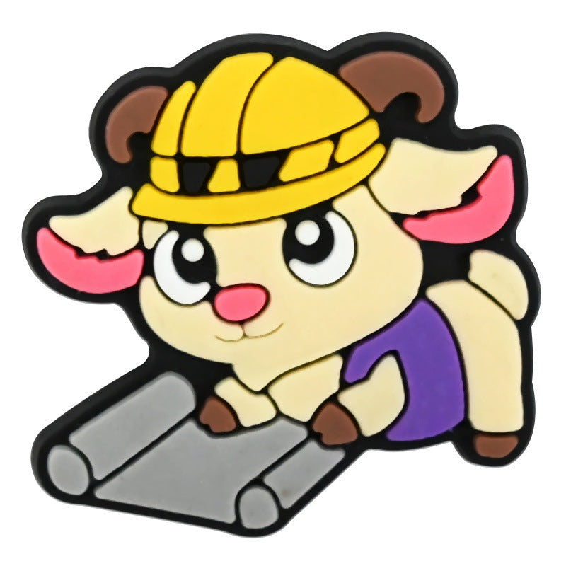 Wholesale Random 100pcs Cute cartoon animal series PVC Soft Rubber Shoe Buckle Decoration